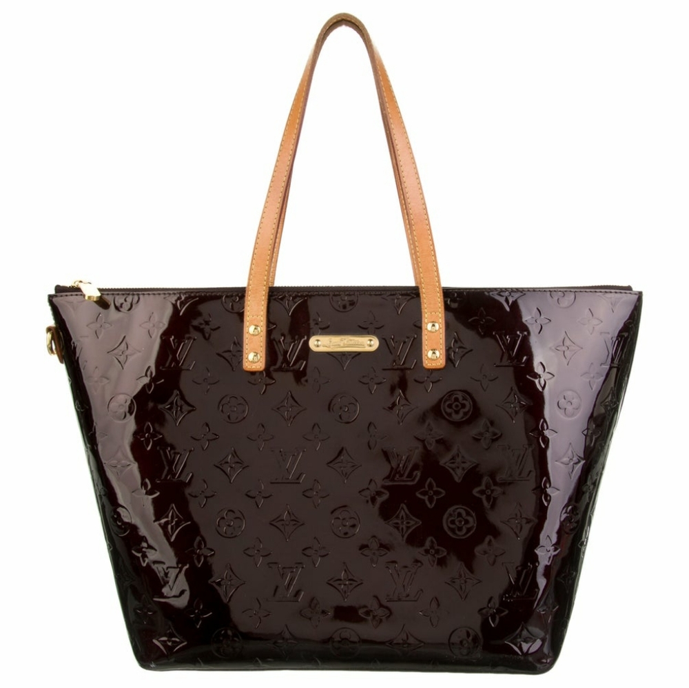 LOUIS VUITTON MONOGRAM VERNIS AMARANTE BELLEVUE GM TOTE BAG